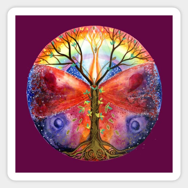 Colorful Tree of Life Sticker by Honu Art Studio